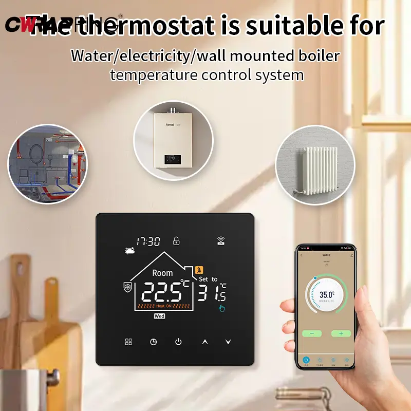 Smart WiFi Room Thermostat Colorful Screen Programmable for Heating Cooler with Switch Control Home Office Intelligent Accessory