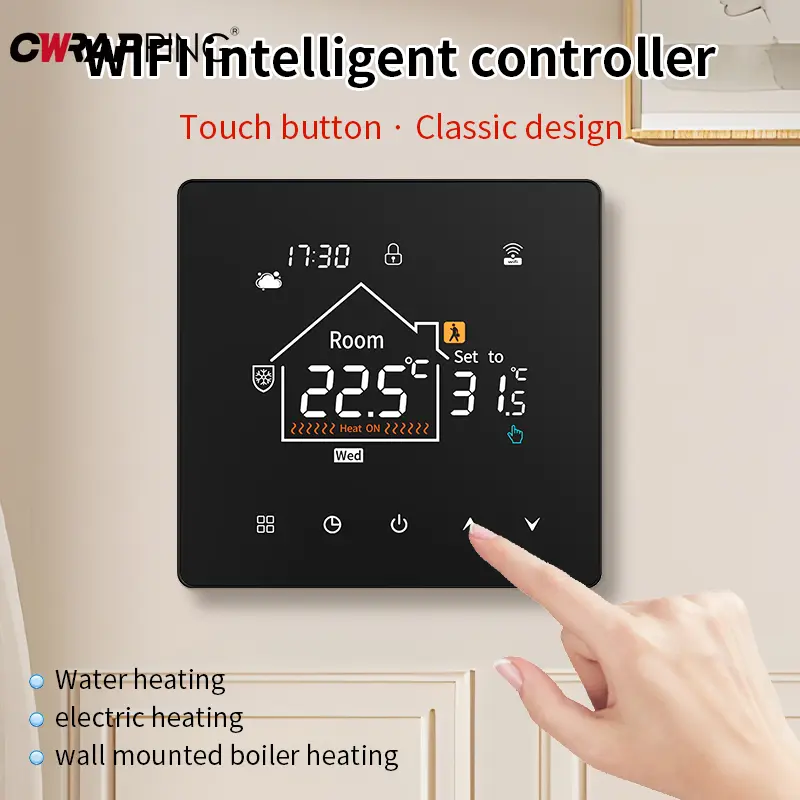 Smart WiFi Room Thermostat Colorful Screen Programmable for Heating Cooler with Switch Control Home Office Intelligent Accessory
