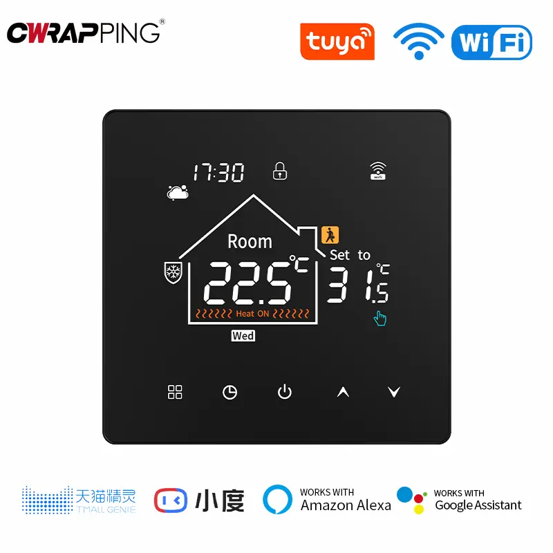 Smart WiFi Room Thermostat Colorful Screen Programmable for Heating Cooler with Switch Control Home Office Intelligent Accessory