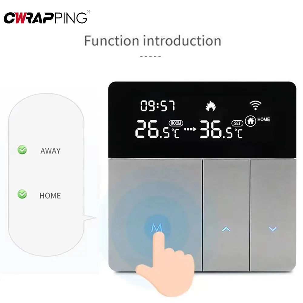 Smart WiFi Thermostat Digital Display Wired Water Floor Heating Controller with Remote Lock Home Office Smart Heating Accessory