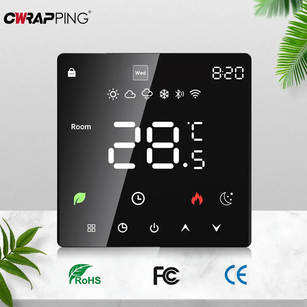 Smart WiFi Thermostat Touchscreen Display Programmable for Air Conditioning Floor Heating Fan Coil Home Intelligent Accessories
