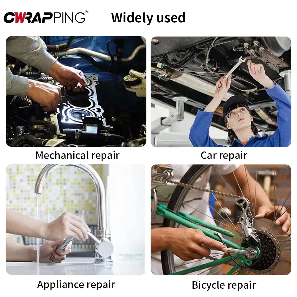 Key Wrench Set 6-10mm Reversible Ratchet Combination Spanner Set 72 Tooth Ratchet Socket Spanner for Bicycle Car Repair Tools