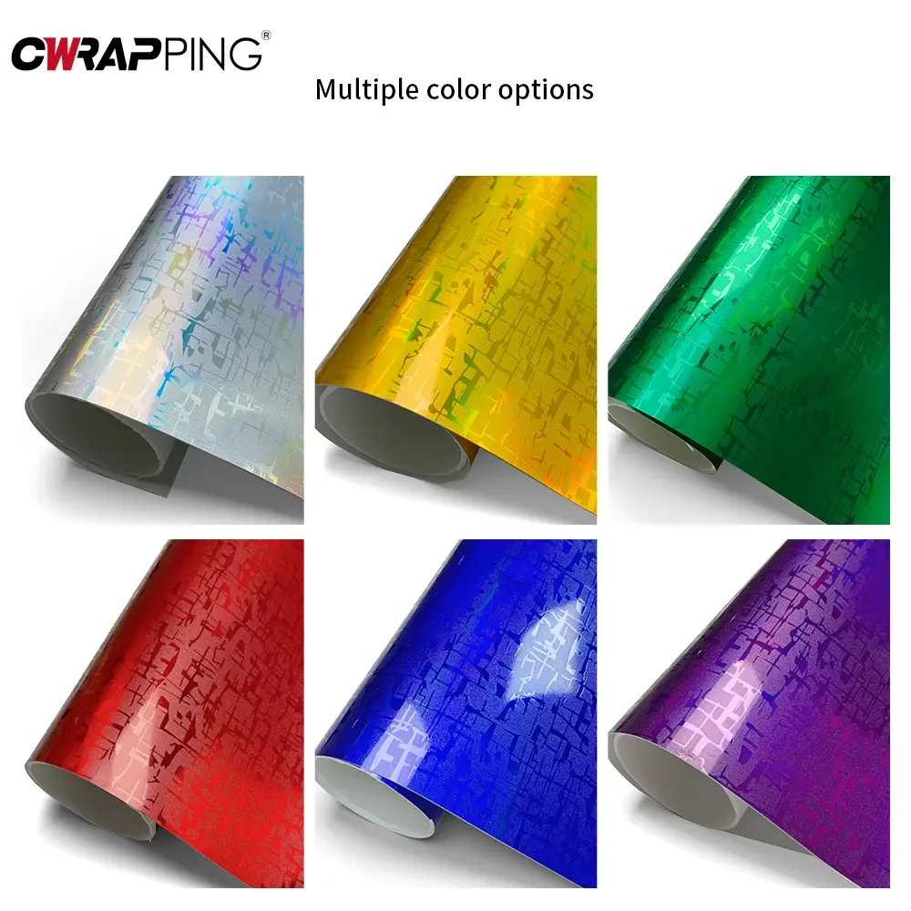 Holographic Car Wrap Vinyl Maya Pattern Waterproof Glossy Film Air Free Bubble Wrap Decal Covering Film for Cars Accessories