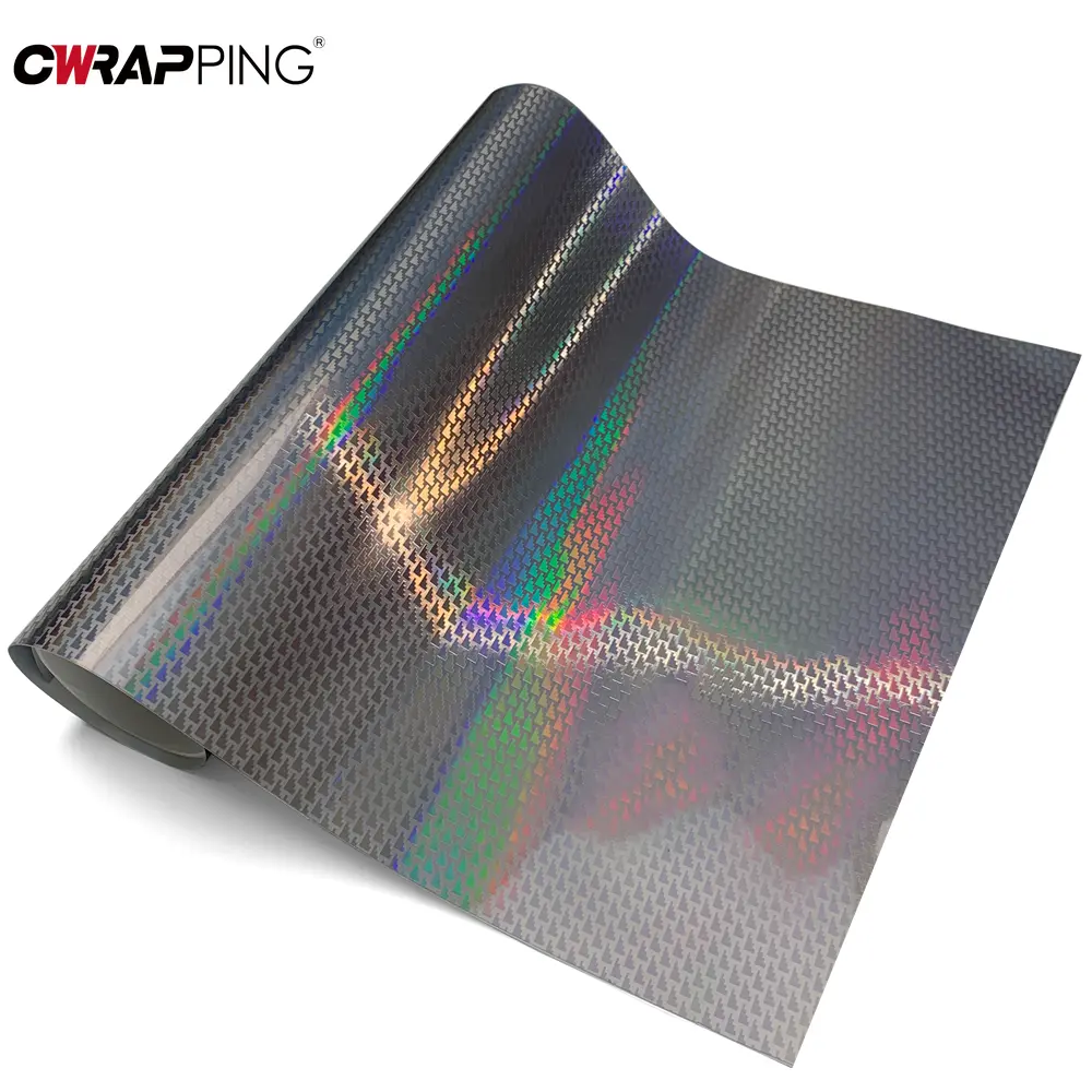 Forged Carbon Fiber Wrap Air Release Laser Vinyl Wrap Waterproof Film for Auto Motorcycle Yacht Customization Car Accessories