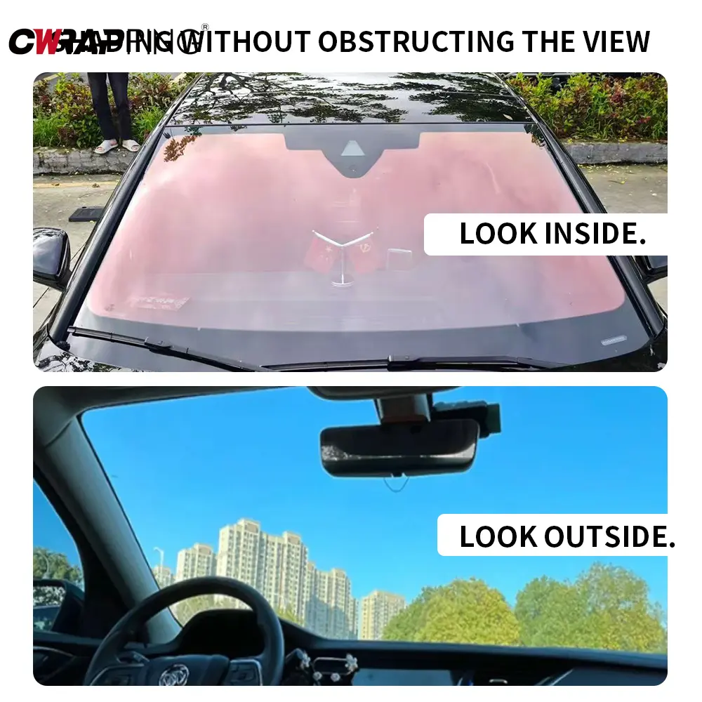 250cm Front Window Tint Adhesive Vinyl Wrap Car Windshield Solar Film Sunshade Sun Protector Dyeing Film for Car Heat Insulation
