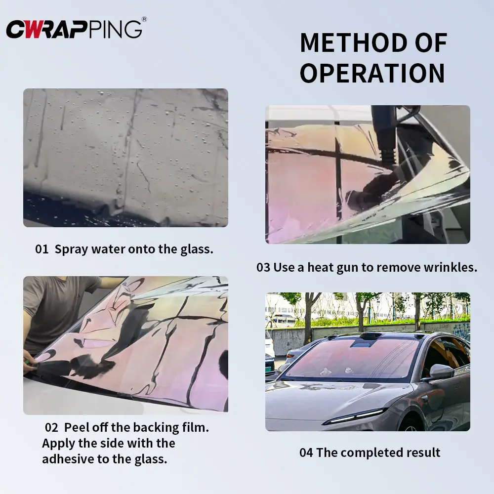 250cm Front Window Tint Adhesive Vinyl Wrap Car Windshield Solar Film Sunshade Sun Protector Dyeing Film for Car Heat Insulation
