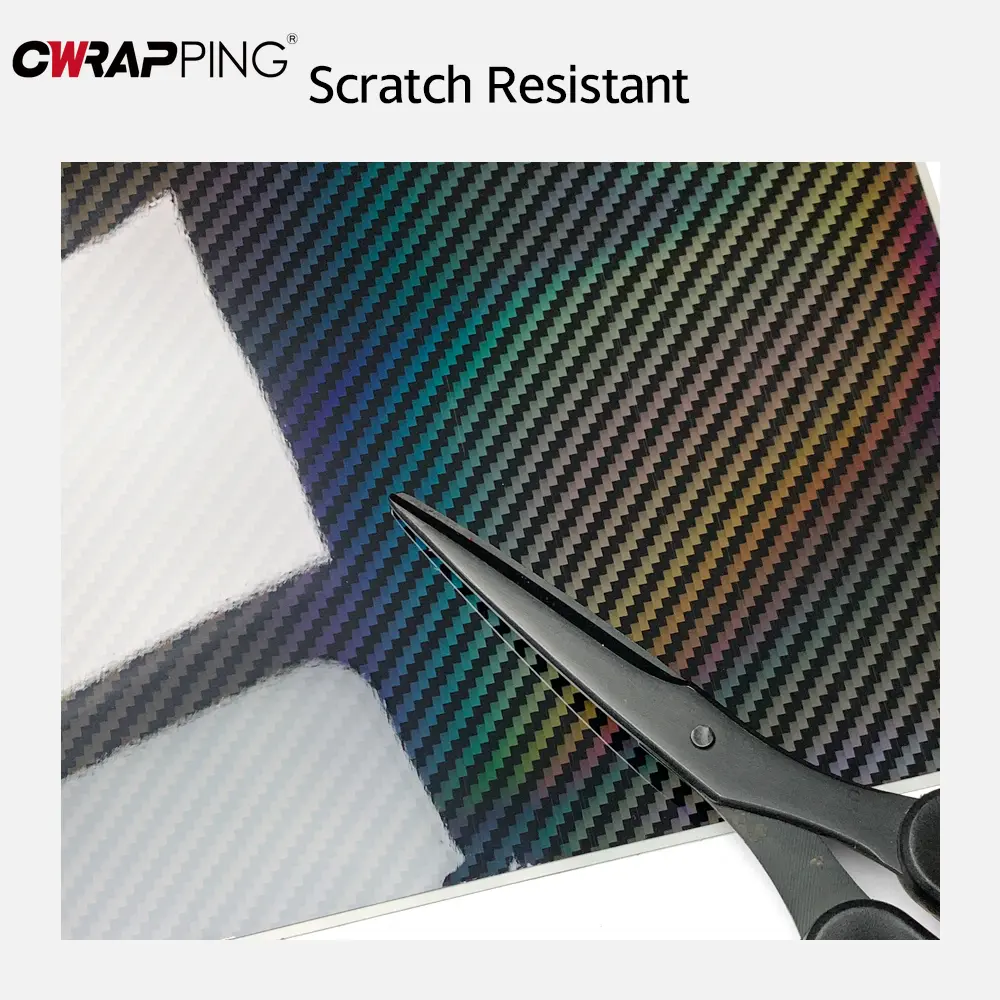 Carbon Fiber Vinyl Wrap Film Goosy Laser Black Car Stickers Self-Adhesive Console Computer Laptop Skin Decal for Car Accessories