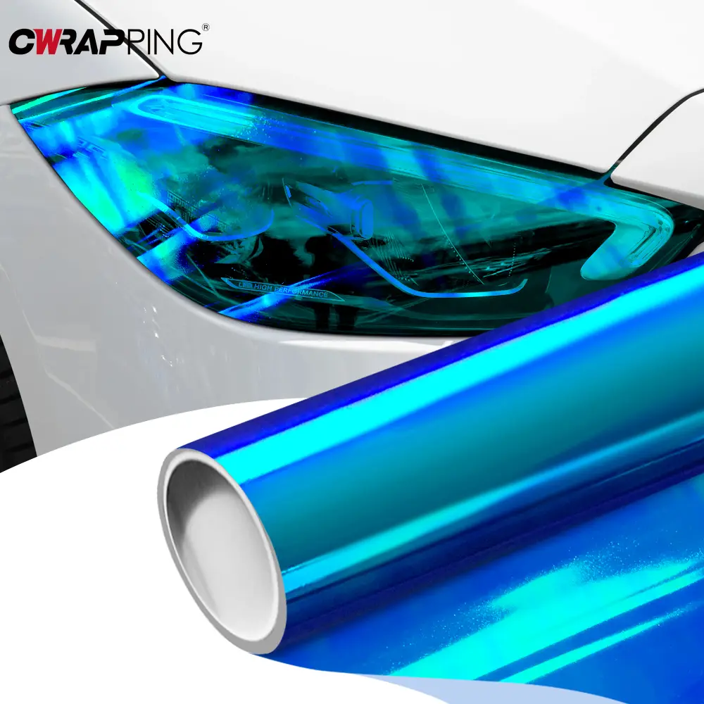 Car Sticker Self-Adhesive Vinyl Wrap Chameleon Stickers Waterproof Light Headlight Taillight Rear Lamp Film for Car Accessories