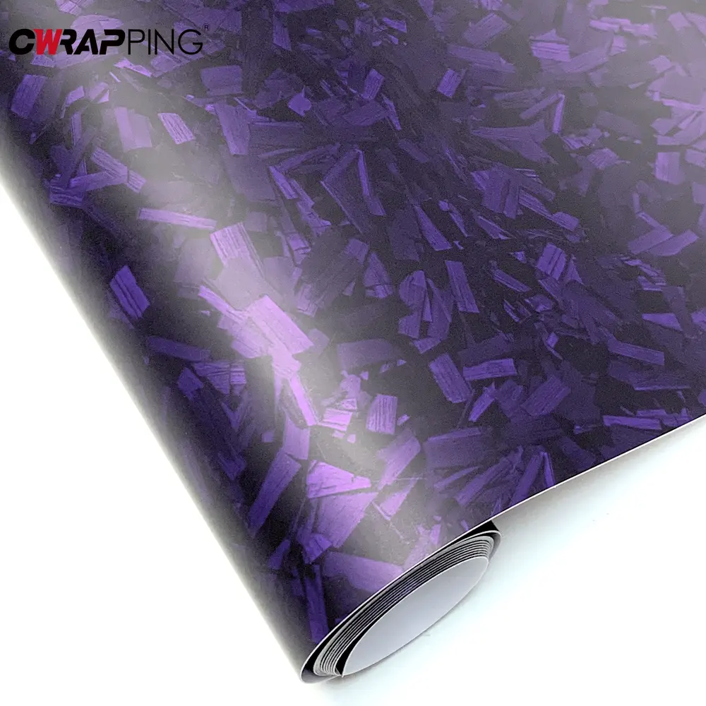 PET Carbon Fiber Vinyl Wrap Matte Purple Car Stickers Waterproof Film Adhesive Vinyl Auto Tuning Film for Motorcycle Accessories