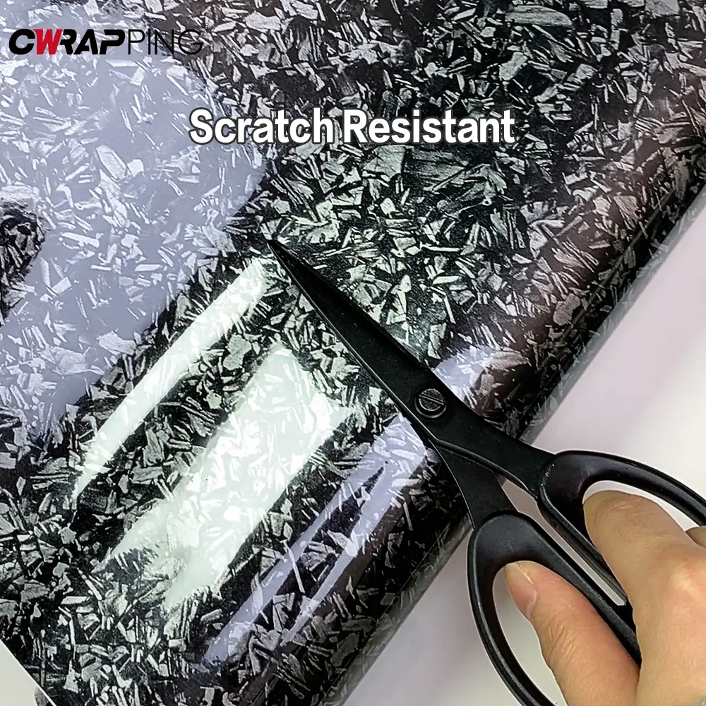 High Quality Glossy Black PET Forged Protector Film Car Carbon Vinyl Film Self Adhesive Roll Waterproof Stickers Car Accessories