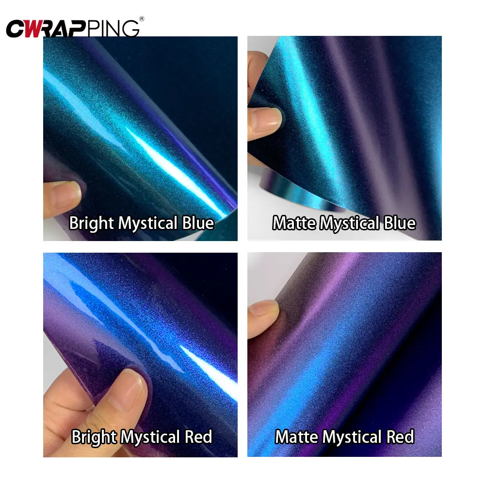 Car Color Change Film Glossy Matte Chameleon Vinyl Film Motorcycle Sticker Air Release Wrapping Purple Blue Decor Accessories