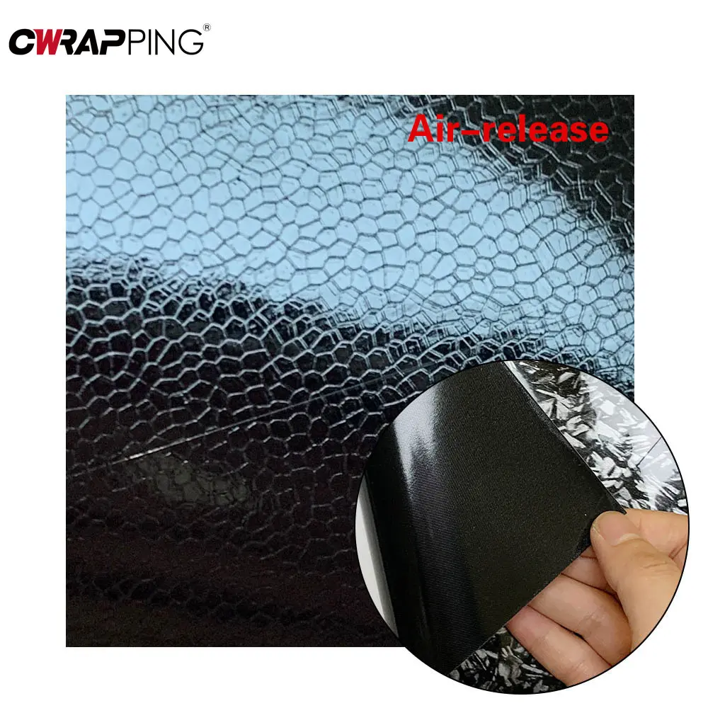 High Quality Glossy Black PET Forged Protector Film Car Carbon Vinyl Film Self Adhesive Roll Waterproof Stickers Car Accessories