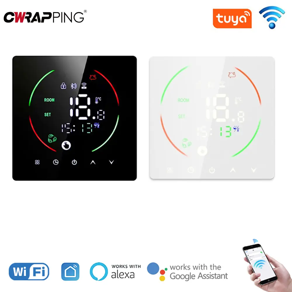 Smart WiFi Thermostat Backlight for Water Floor Heating Child Lock Battery Wired Home Living Room Bedroom Temperature Control