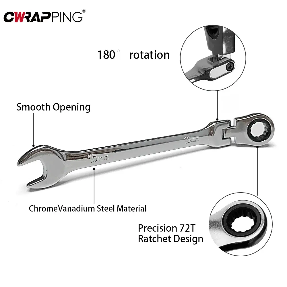5Pcs Car Tire Repair Wrench Kit 72 Tooth Radder Double Head Adjustable Chrome Vanadium Steel Handheld for Auto Disassembly Tools