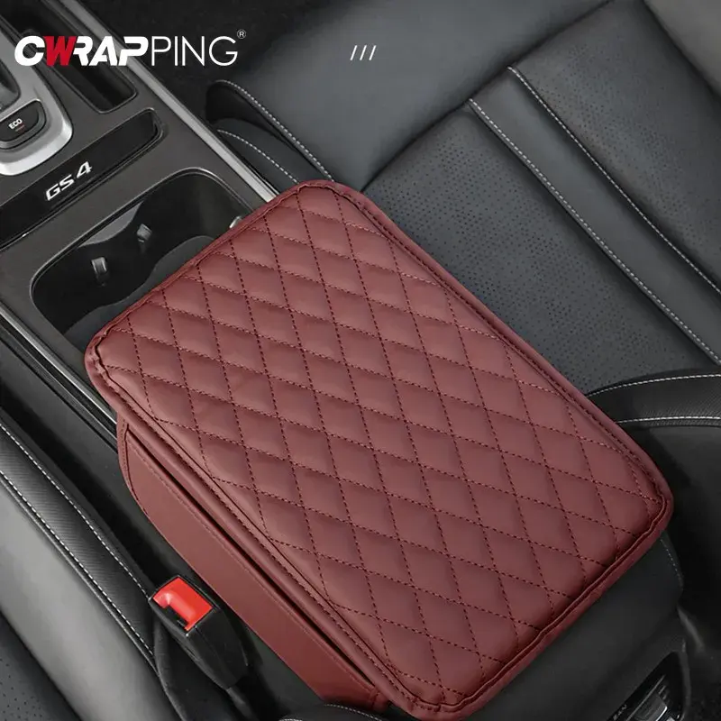 Universal Car Armrest Mat Center Console Armrest Protection Cushion with Bag for Women Phone Holder Car Accessories for Interior
