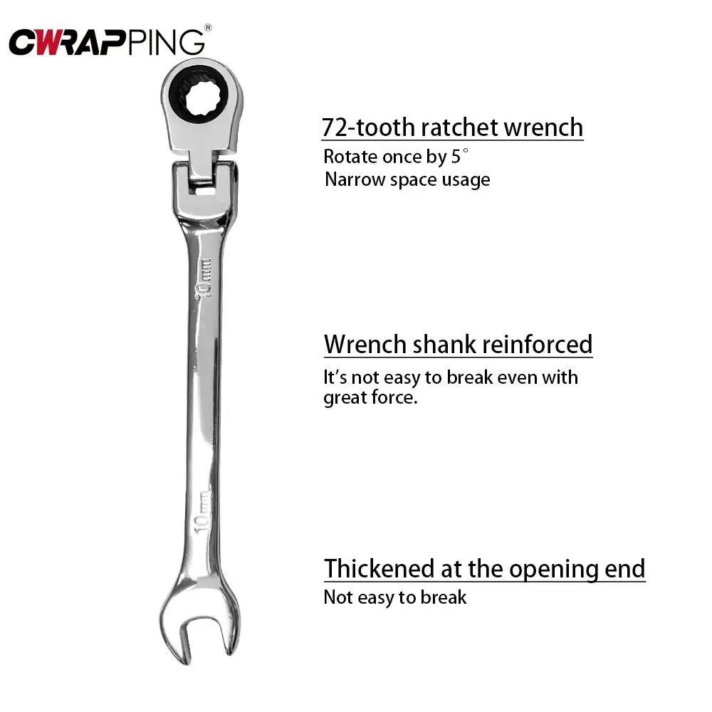 5Pcs Car Tire Repair Wrench Kit 72 Tooth Radder Double Head Adjustable Chrome Vanadium Steel Handheld for Auto Disassembly Tools