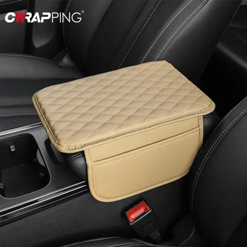 Universal Car Armrest Mat Center Console Armrest Protection Cushion with Bag for Women Phone Holder Car Accessories for Interior