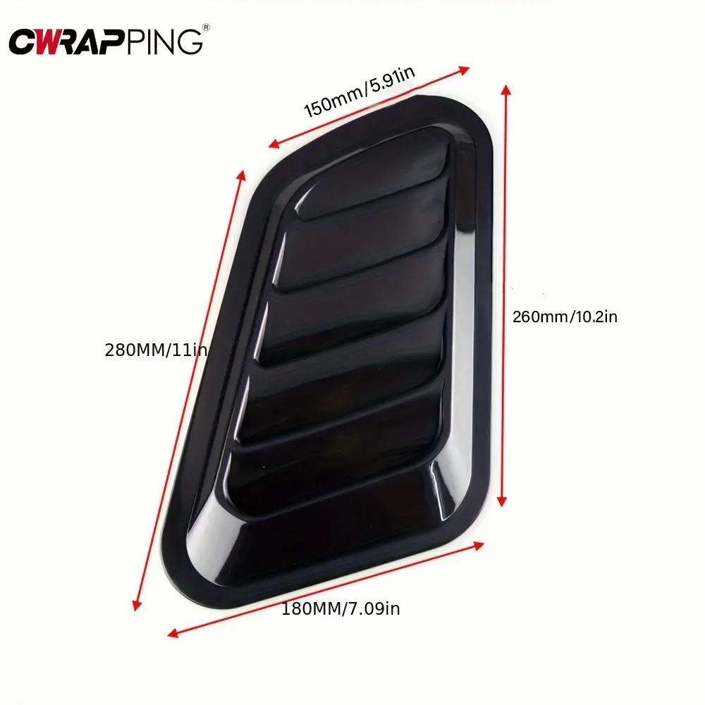 2PCS Car Tuning Hood Universal Carbon Fiber Air Flow Intake Decoration Hood Scoop Bonnet Vent Cover Stickers for Car Accessories