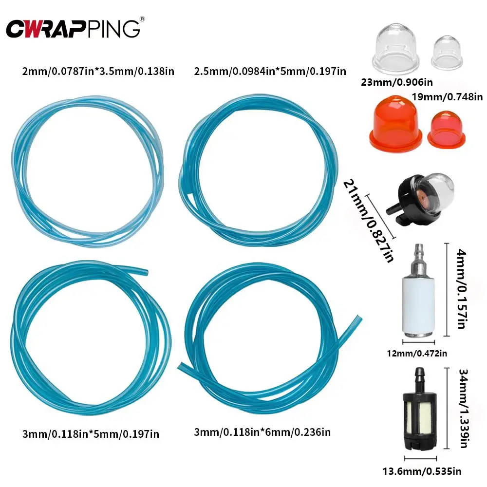 23PCS Fuel Line Hose Motorcycle Gasoline Hose Small Engine Tube Petrol Pipe for Lawn Mower Trimmer Chainsaw Blower Line Tool