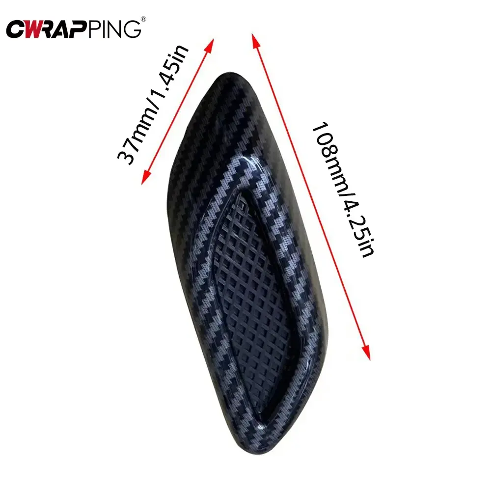 2/6Pcs Car Bonnet Vent Decorative Intake Auto Air Flow Bumper Side Vent Decal Car Side Fender Air Vent Intake Decoration Cover