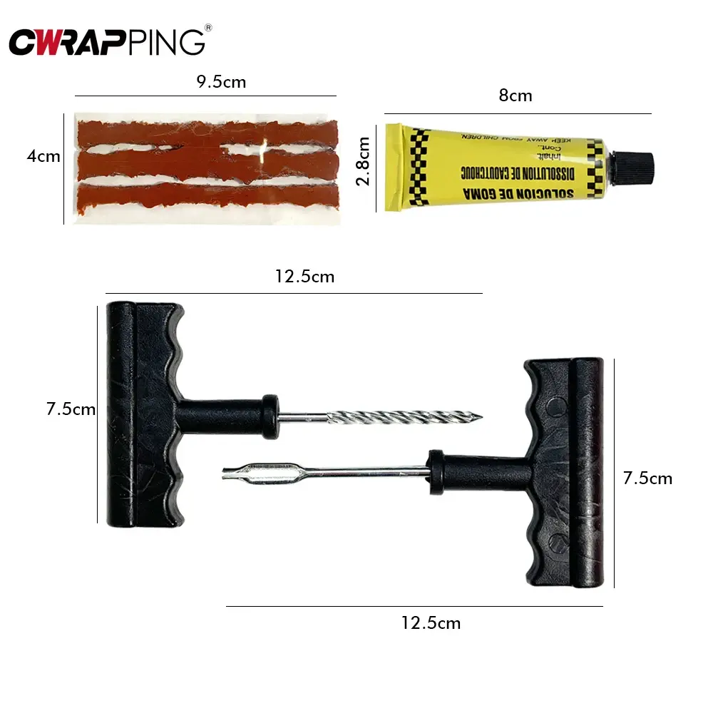 Car Tire Repair Tools Road Bicycle Bike Tubeless Tire Rubber Bacon Strip Insertion Tool Urgent Glue for Moto Auto Accessories