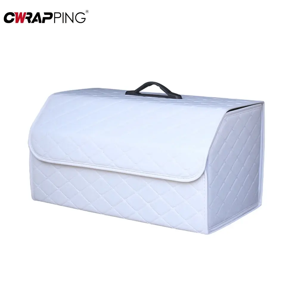 Car Trunk Organizer Box Large Capacity Auto Stowing Tidying Tool Multiuse Storage Bag Folding Leather Box for Cars  Accessories