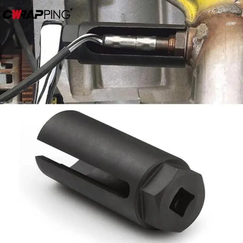 Car Oxygen Sensor Sleeve 22mm Black Sliver Outline Muff 1/2" Oxygen Sensing Drive Socket Wrench Tool Universal Auto Accessories