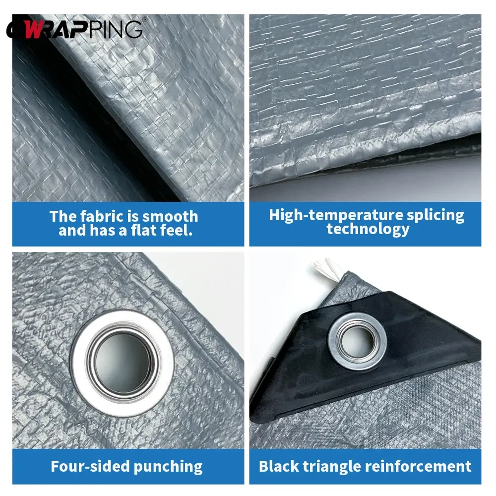 2m Car Cover Plastic Sunshade Oil Cloth Silver Double Layer Waterproof Shade Car Protective Cover Exterior Full Wrap Accessories