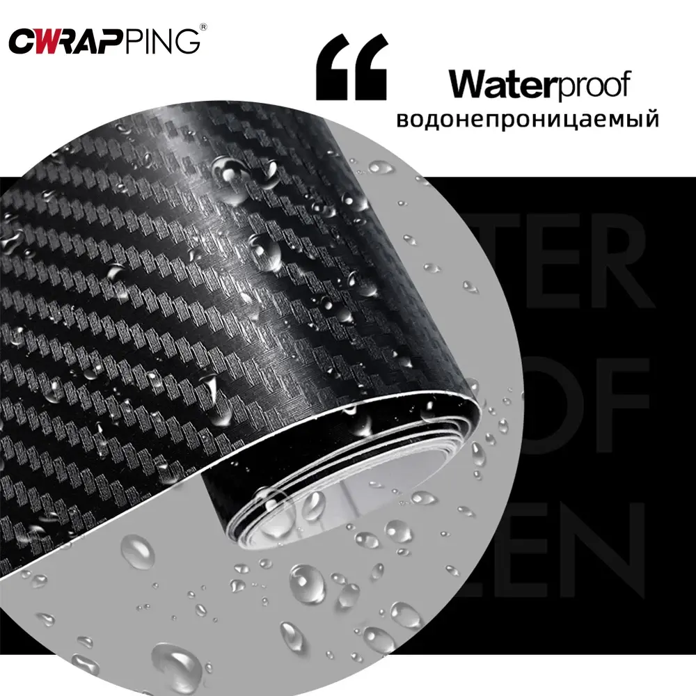 3D Carbon Fiber Vinyl Wrap Film Glossy Matte Black Car Wrap Foil Sticker Console Computer Laptop Skin  Self Adhesive Vinyl Wrap