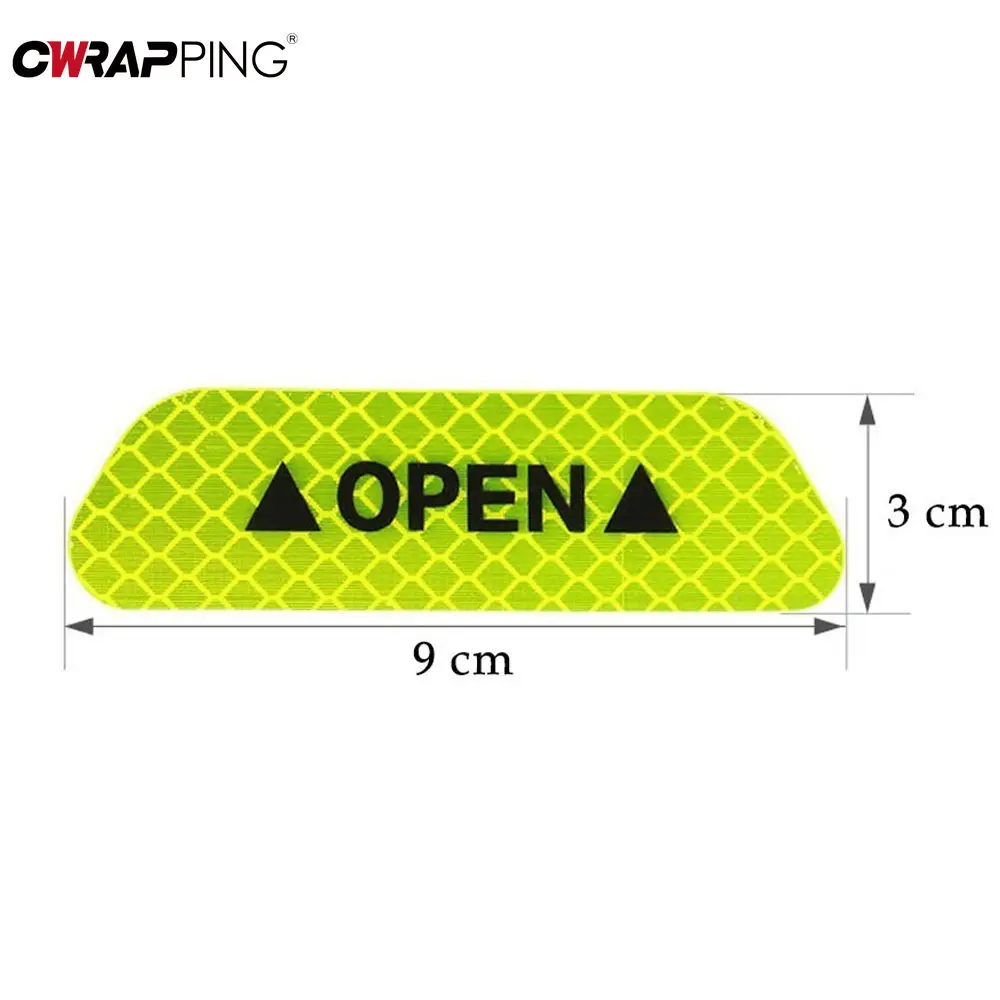4PCS Reflective Car Stickers Auto Door Safety Opening Warning Reflector Tape Decal Exterior Cars Sticker for Car Accessories