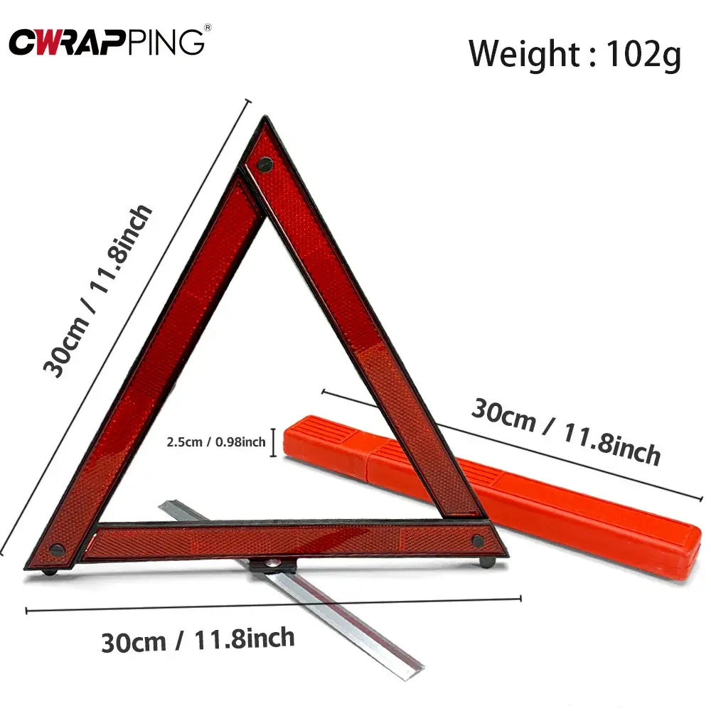 Car Rescue Tool Auto Tripod Folded Stop Sign Reflector Car Emergency Breakdown Warning Triangle Red Reflective Safety Hazard
