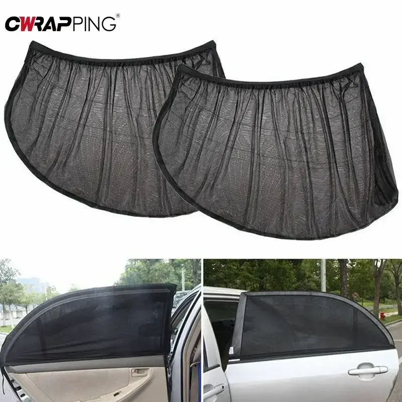 Car Window Sunshade Mesh Car Styling Auto Rear Side Window Net Breathable Shade Curtain Sun Visor Covers for Auto Accessories