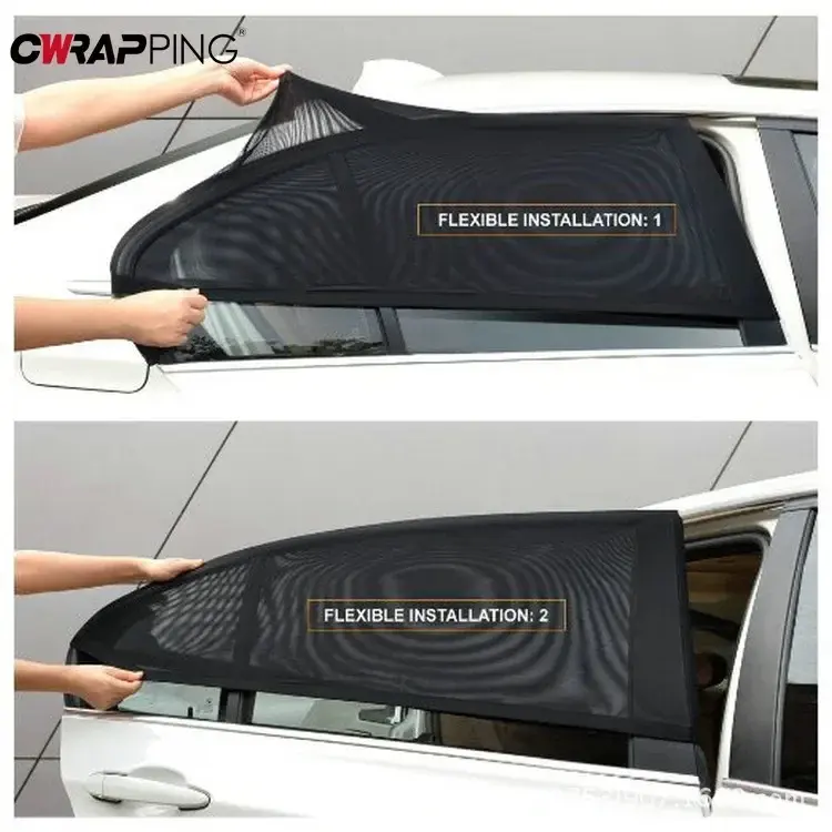 Car Window Sunshade Mesh Car Styling Auto Rear Side Window Net Breathable Shade Curtain Sun Visor Covers for Auto Accessories