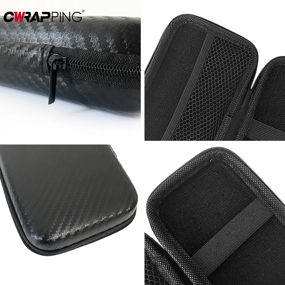 Car Toolbox Portable Eva Storage Bag Carbon Fiber Pattern Auto Terminal Removal Storage Bag with Zipper for Moto Car Accessories