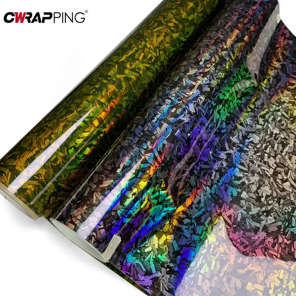 Carbon Fiber Rainbow Laser Car Stickers Forged Carbon Film Motorcycle Gold Stickers Vinyl Auto Tuning Covers for Car Accessories
