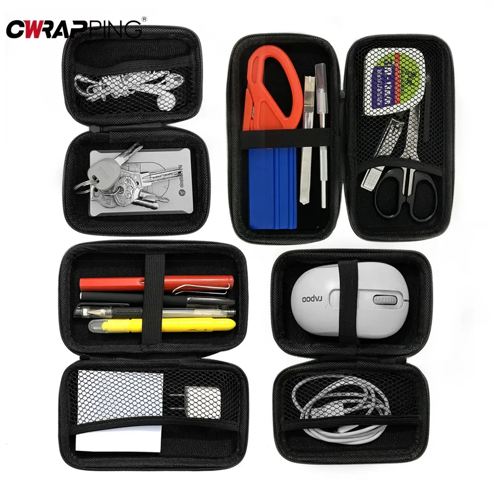 Car Toolbox Portable Eva Storage Bag Carbon Fiber Pattern Auto Terminal Removal Storage Bag with Zipper for Moto Car Accessories