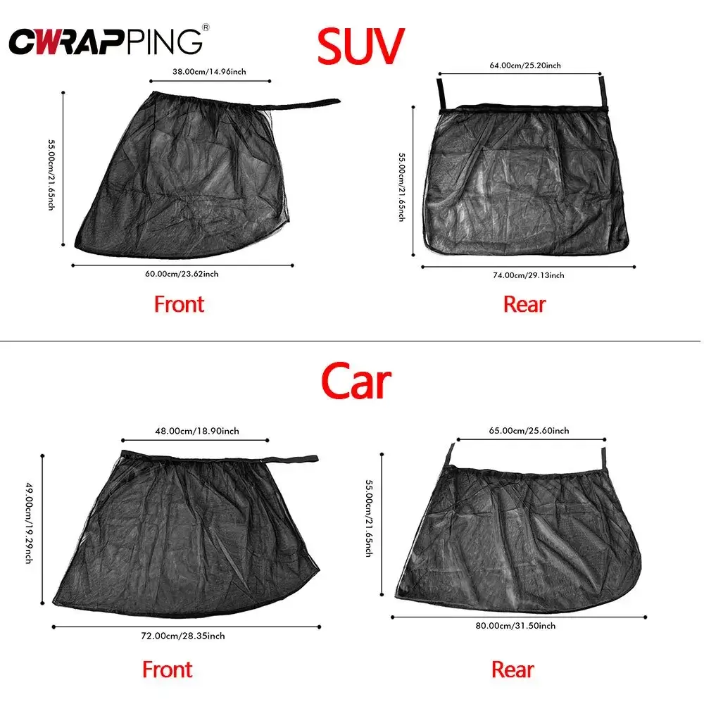 Car Window Sunshade Mesh Car Styling Auto Rear Side Window Net Breathable Shade Curtain Sun Visor Covers for Auto Accessories