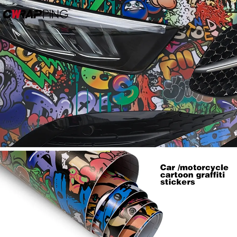 Graffiti Painting Film Car Body Films Skateboards Cartoon Sticker Waterproof Camouflage Decor Foil PVC for Bicycles Color Change