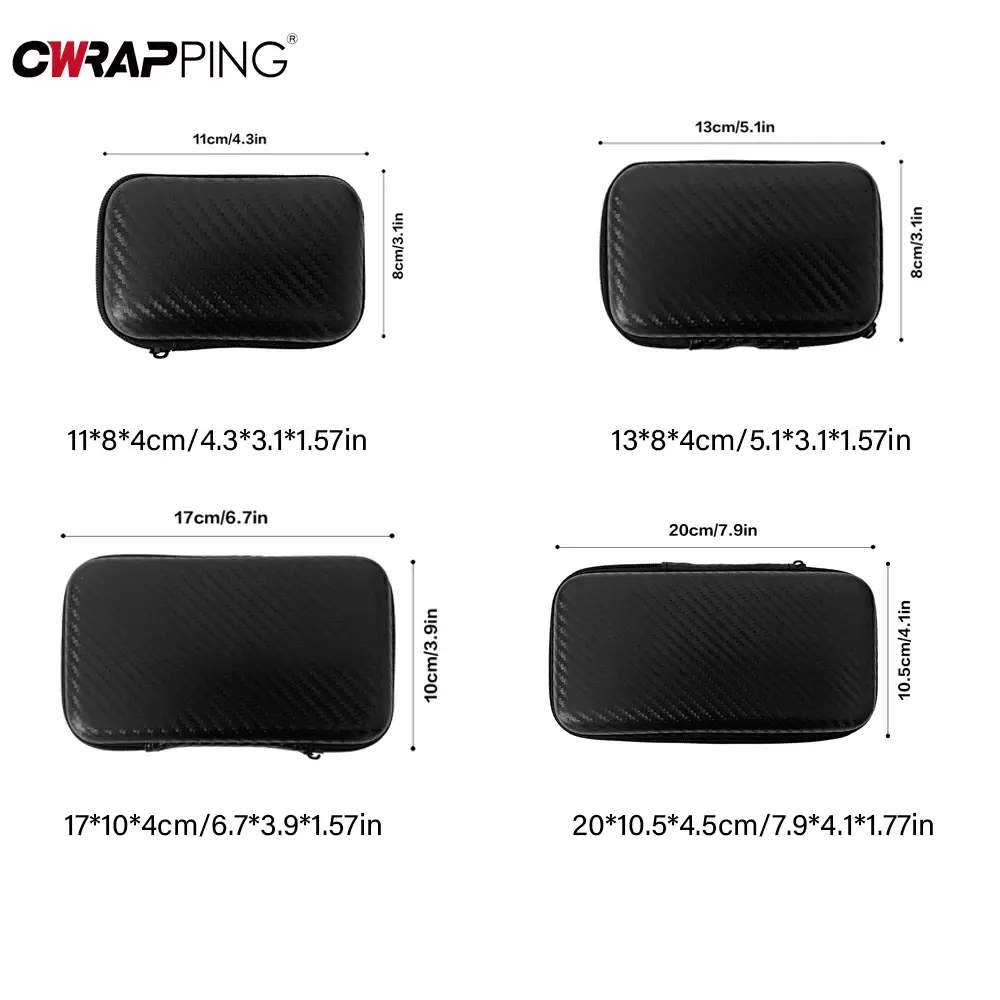Car Toolbox Portable Eva Storage Bag Carbon Fiber Pattern Auto Terminal Removal Storage Bag with Zipper for Moto Car Accessories