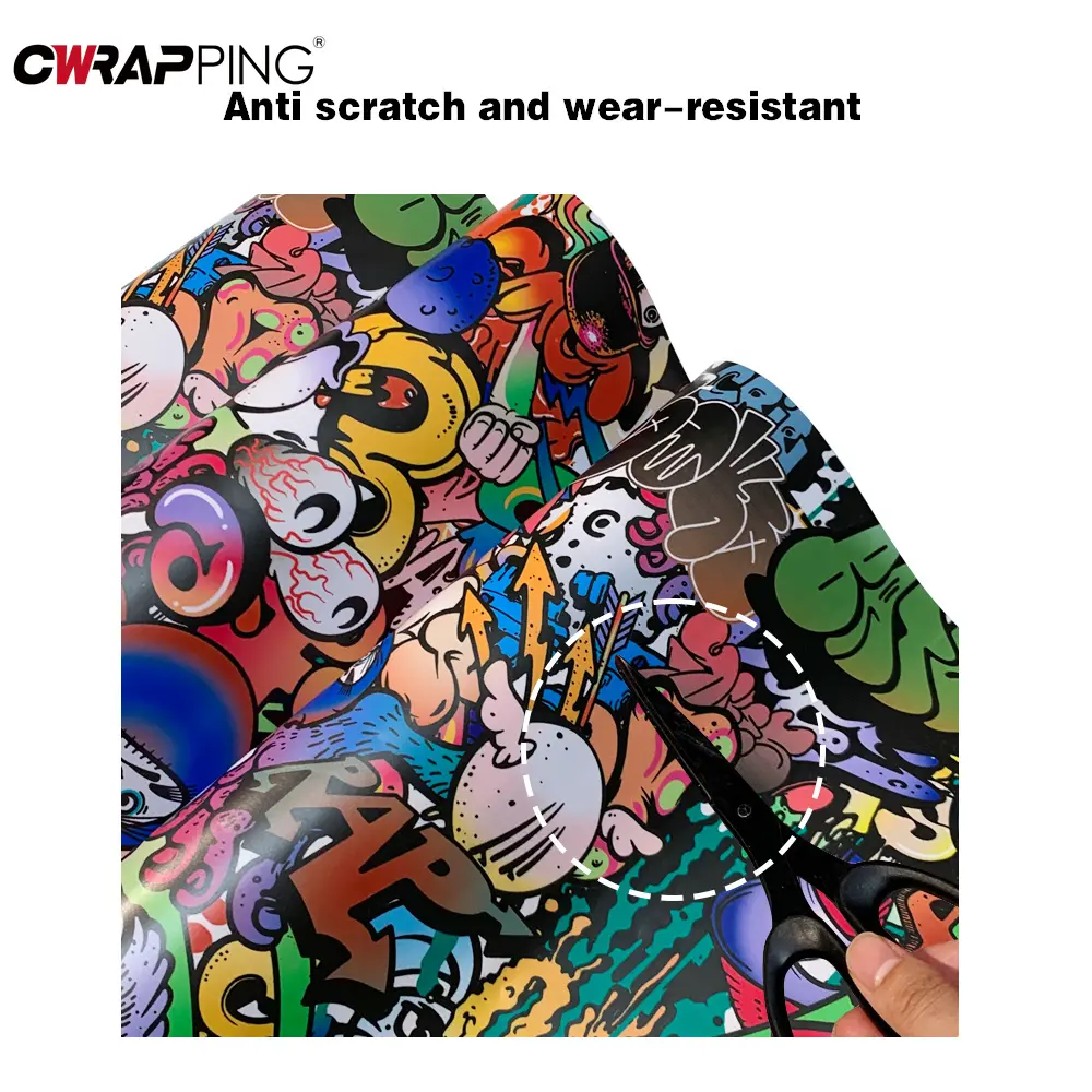Graffiti Painting Film Car Body Films Skateboards Cartoon Sticker Waterproof Camouflage Decor Foil PVC for Bicycles Color Change