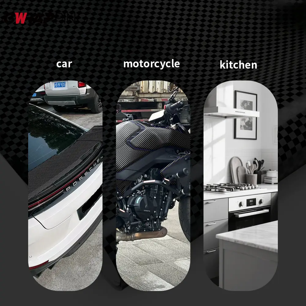 Matte Black Car Sticker Vinyl Brushed Checkered Waterproof Adhesive Wrap for Auto Bonnet Air Bubble Free Motorcycle Stickers