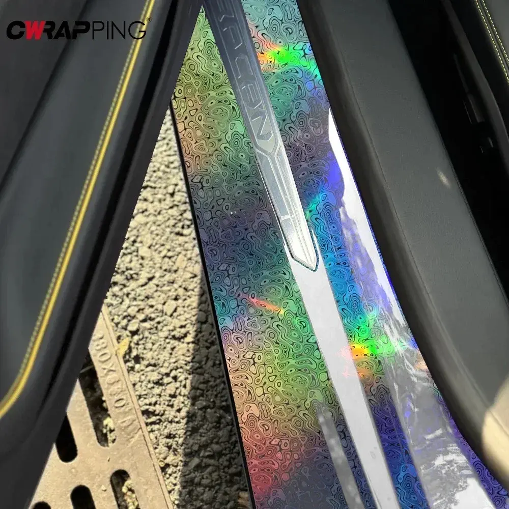 Laser Car Sticker Adhesive Auto Wrapping Film Bubble Free Waterproof Color Change Film Air Release Vinyl Decals Car Accessories