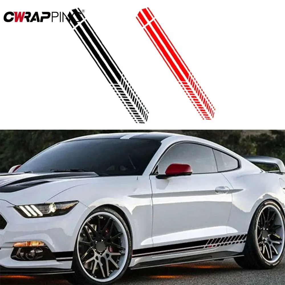 Car Waist Side Skirt Decoration Stickers Waterproof Sports Styling Vinyl Decoration Double Sided Tape Decals Auto Accessories