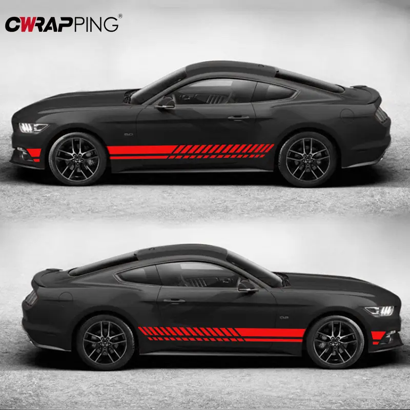 Car Waist Side Skirt Decoration Stickers Waterproof Sports Styling Vinyl Decoration Double Sided Tape Decals Auto Accessories