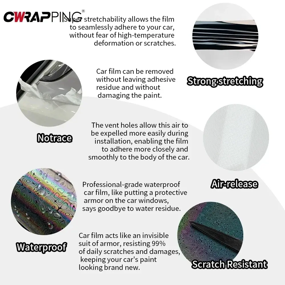 Laser Car Sticker Adhesive Auto Wrapping Film Bubble Free Waterproof Color Change Film Air Release Vinyl Decals Car Accessories
