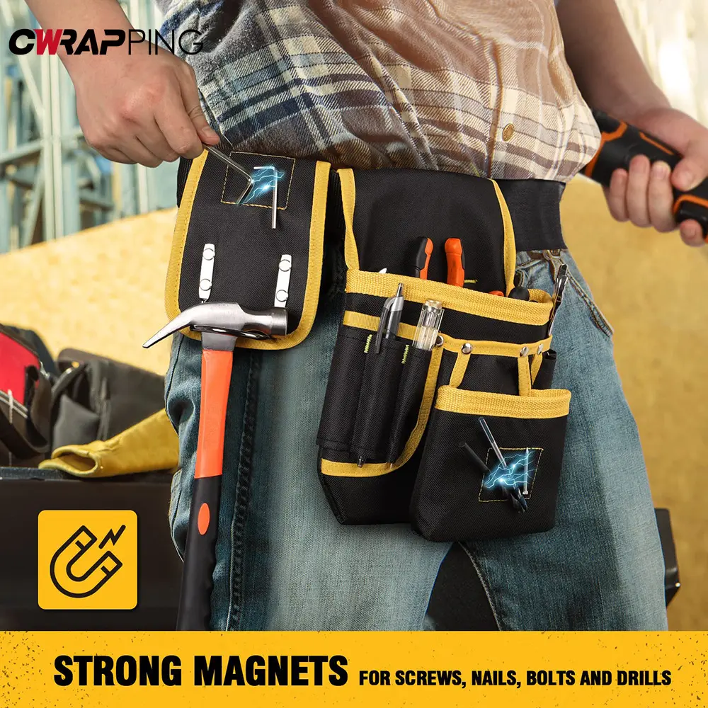 Magnetic Tools Belt Straps Tool Organizer Heavy Duty Removable Carpenter Electrician Construction for Car Repair Accessory