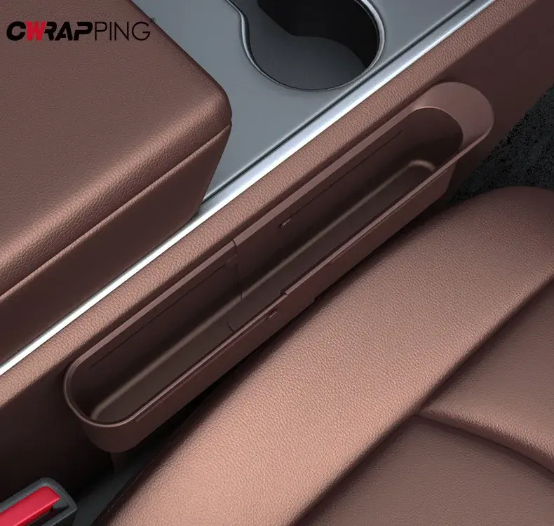Car Seat Gap Storage Box Large Capacity Retractable Storage Box Auto Seat Gap Filled with ABS Material Cars Interior Accessories