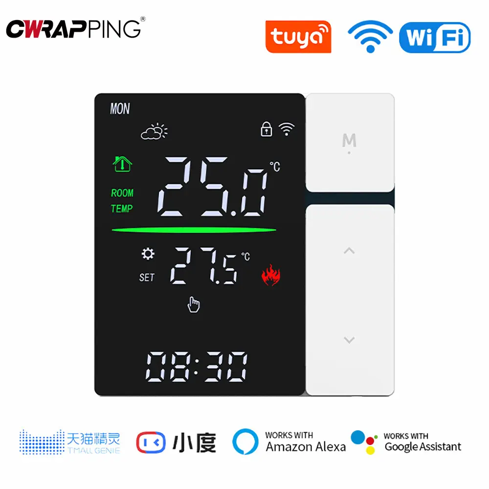 Smart WiFi Thermostat Child Lock for Water Floor Heating Dual Power Home Bedroom Balcony Smart Temp Adjustment Control System