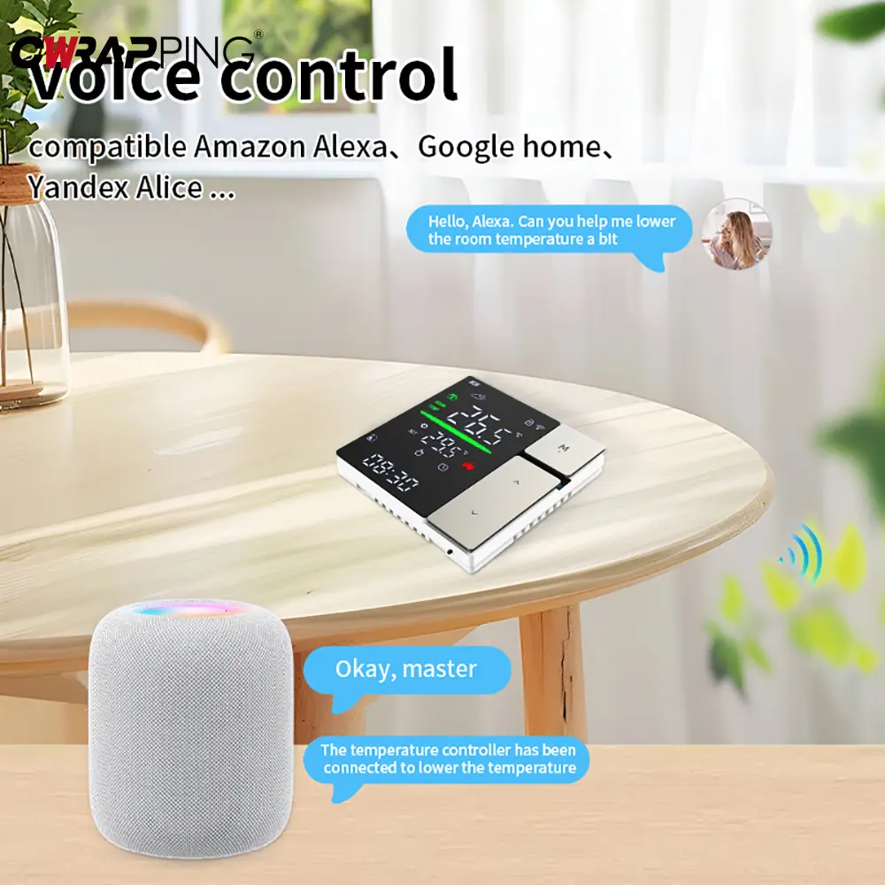 Smart WiFi Thermostat Child Lock for Water Floor Heating Dual Power Home Bedroom Balcony Smart Temp Adjustment Control System