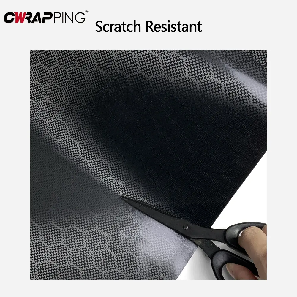 Self Adhesive Diamond Forged Carbon Film Black Carbon Fiber Sticker Air-release Technology Waterproof Stickers Auto Accessories